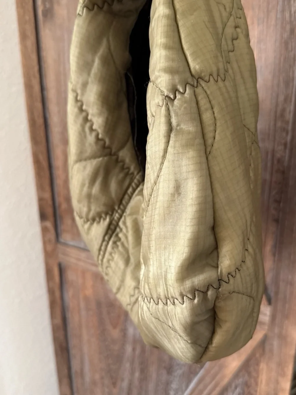 Quilted Olive Green Shoulder Bag